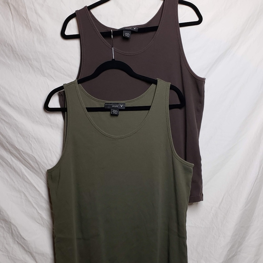 Olive Green & Brown Cotton Tank Top (22/24)
